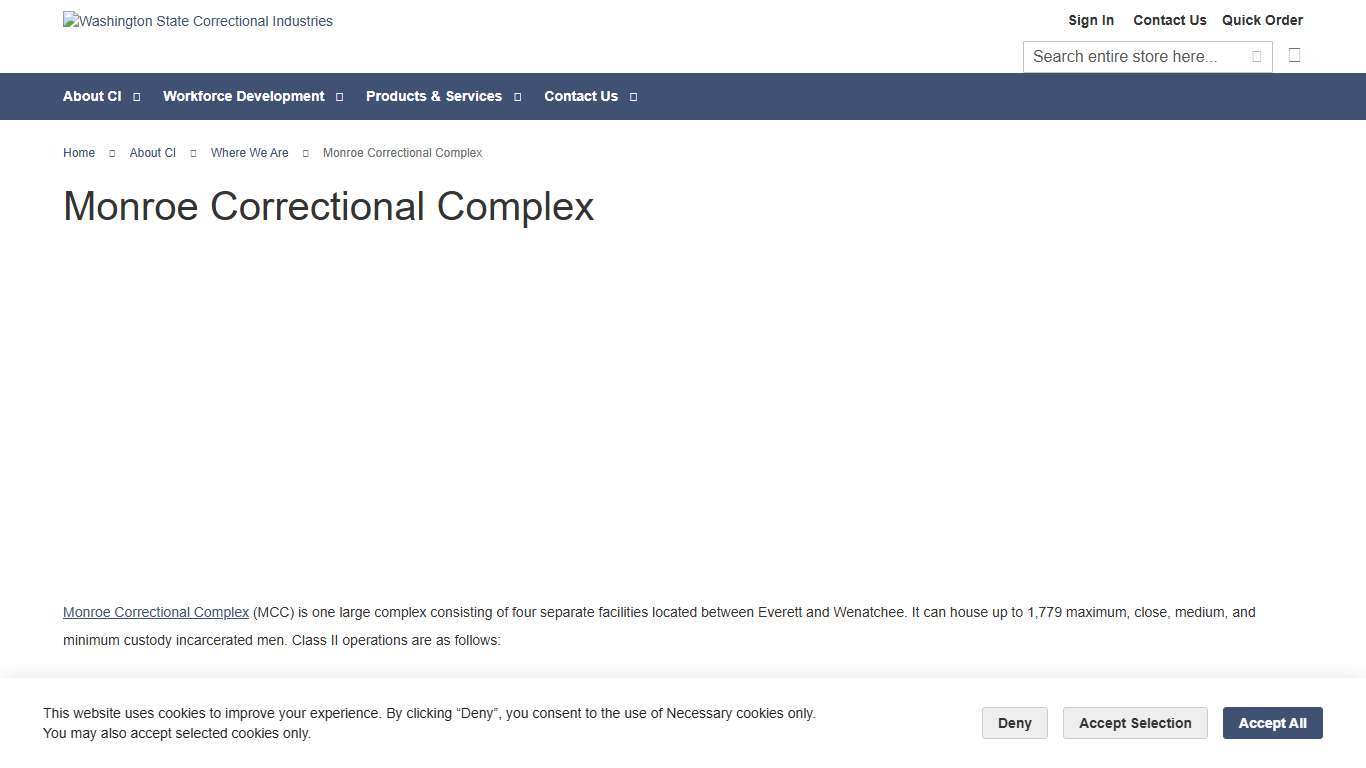 Monroe Correctional Complex - Where We Are - About CI
